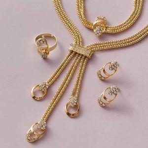 5pcs Rhinestone decor jewelry set